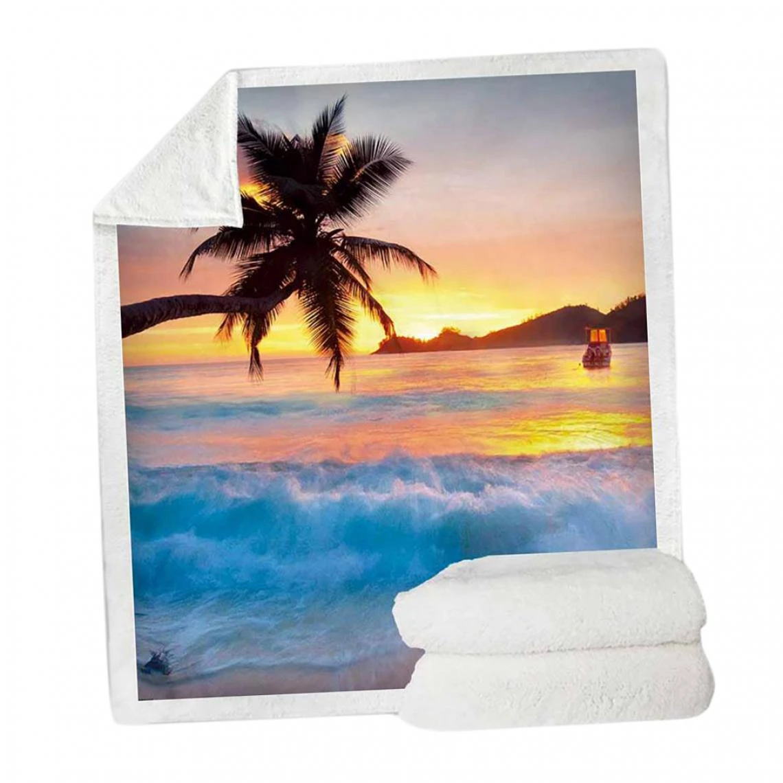 Marque Generique Couverture En Laine Douce Et Chaude Pour Canapé-lit 50 X 60 '' Sea Sc... 5 Marque Generique Couverture En Laine Douce Et Chaude Pour Canapé-lit 50 X 60 '' Sea Sc... – Image 3