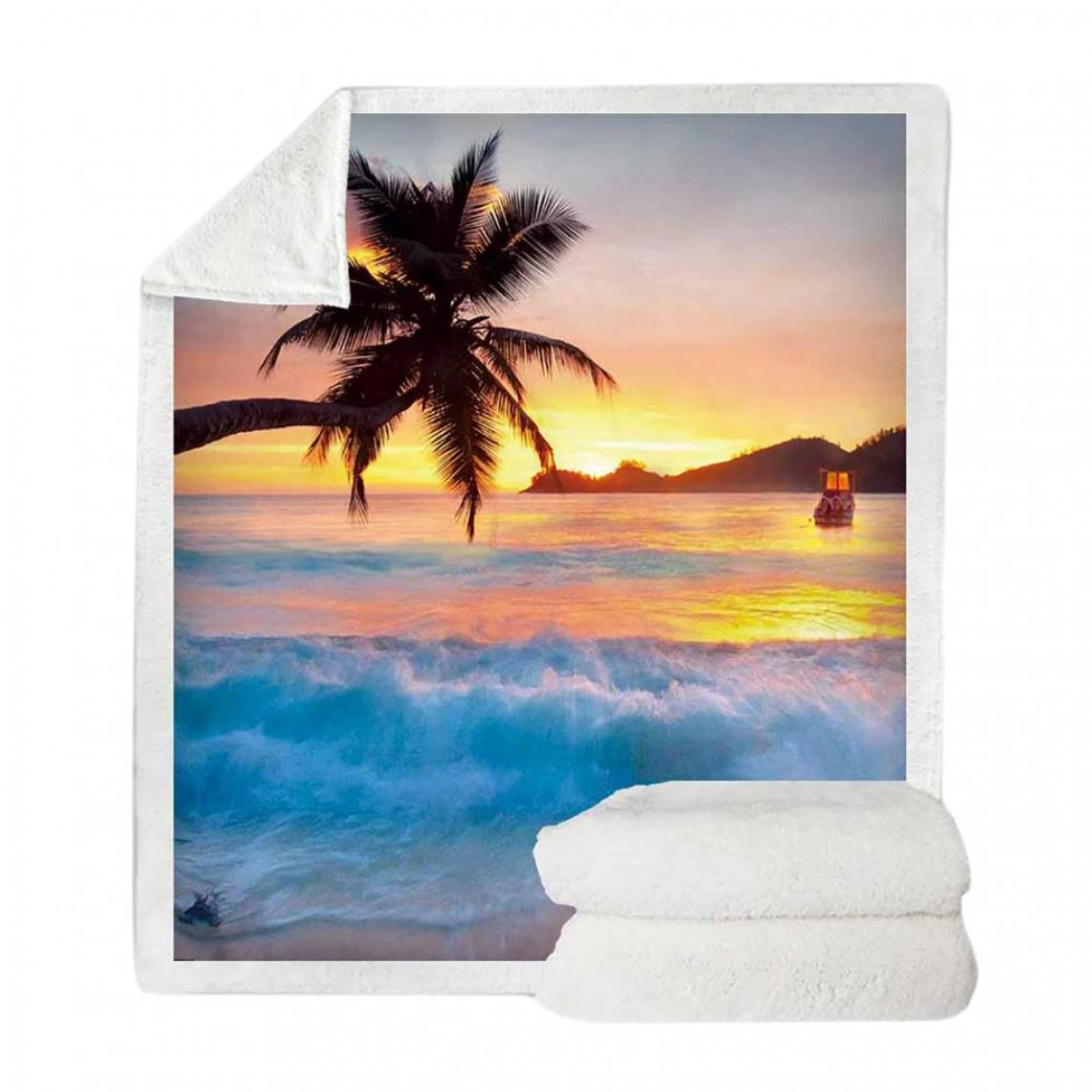 Marque Generique Couverture En Laine Douce Et Chaude Pour Canapé-lit 50 X 60 '' Sea Sc... 7 Marque Generique Couverture En Laine Douce Et Chaude Pour Canapé-lit 50 X 60 '' Sea Sc... – Image 5