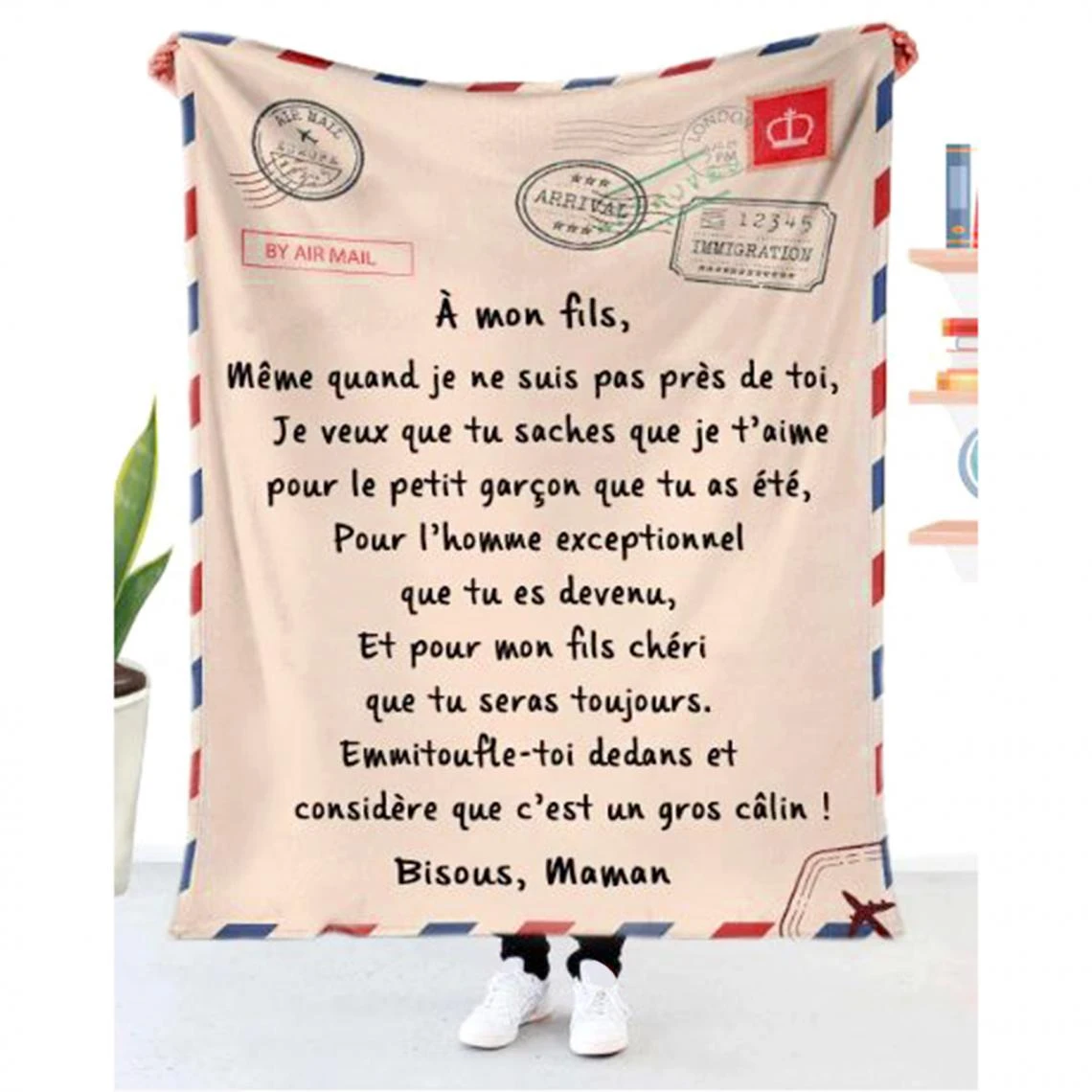 Marque Generique Couverture Lettre Imprimé Quilts Couvertures En Flanelle Cadeaux Styl... 5 Marque Generique Couverture Lettre Imprimé Quilts Couvertures En Flanelle Cadeaux Styl... – Image 3