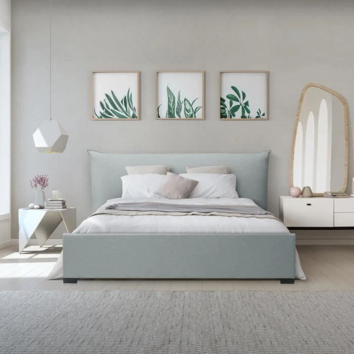 CSTORE CUSHION - Lit Coffre Adulte 160x200 Cm - Classique - Tissu Gris Clair ... 4 CSTORE CUSHION - Lit Coffre Adulte 160x200 Cm - Classique - Tissu Gris Clair ... – Image 2