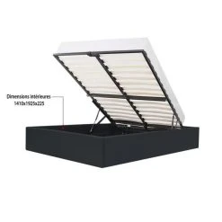 CSTORE ECLIPSE Lit Coffre Adulte 140 X 190 Cm - Simili Noir -Talamo Magasin eclipse lit coffre adulte 140 x 190 cm simili noir 11711200 30866986 1140x1140