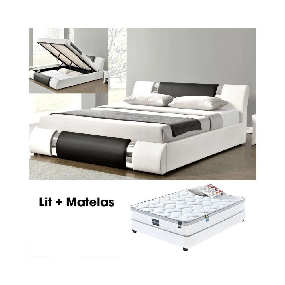 Meubler Design Lit Coffre + Matelas 160 ATLANTIC 3 Meubler Design Lit Coffre + Matelas 160 ATLANTIC