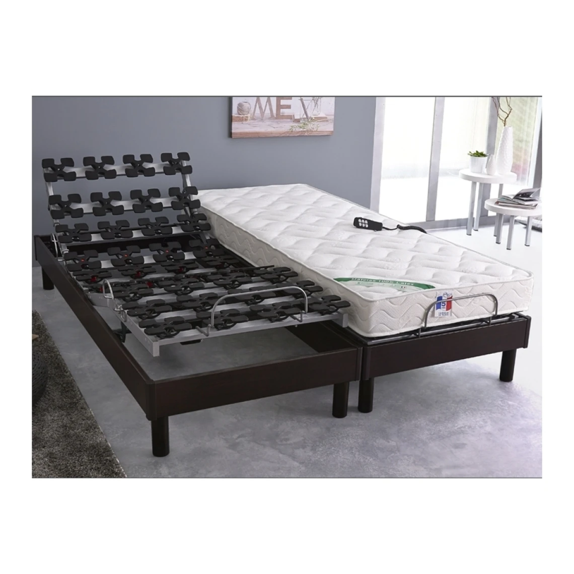 Idliterie Ensemble Relaxation 100% Latex 5 Zones 73kg/m3 + Sommier Avec Zone Lom... 3 Idliterie Ensemble Relaxation 100% Latex 5 Zones 73kg/m3 + Sommier Avec Zone Lom...