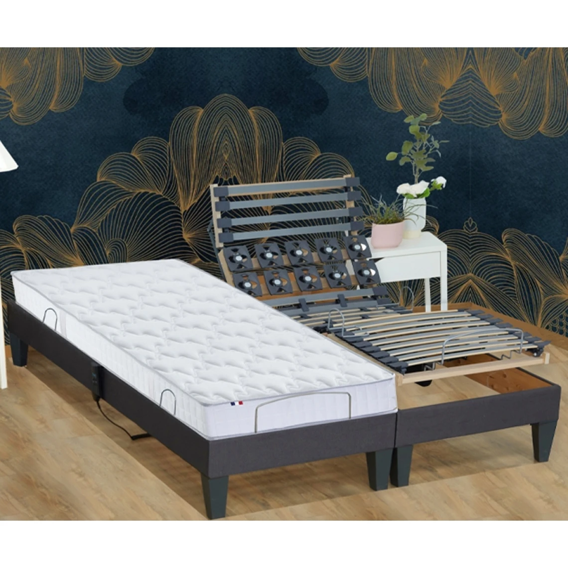 Idliterie Ensemble Relaxation 100% Latex 5 Zones 73kg/m3 + Sommier Réglage Ferm... 4 Idliterie Ensemble Relaxation 100% Latex 5 Zones 73kg/m3 + Sommier Réglage Ferm... – Image 2