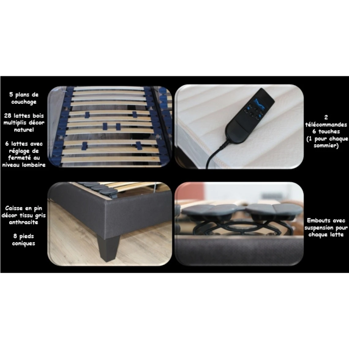 Idliterie Ensemble Relaxation Mousse Ferme + Sommier Avec Réglage Fermeté Au N... 7 Idliterie Ensemble Relaxation Mousse Ferme + Sommier Avec Réglage Fermeté Au N... – Image 5