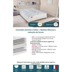 Lovea Ensemble Matelas Mousse Mémoire De Forme HD + Sommier Bois Massif 140... 11 Lovea Ensemble Matelas Mousse Mémoire De Forme HD + Sommier Bois Massif 140... -Talamo Magasin fiche 20produit 20rdc 20ensemble 20memoria