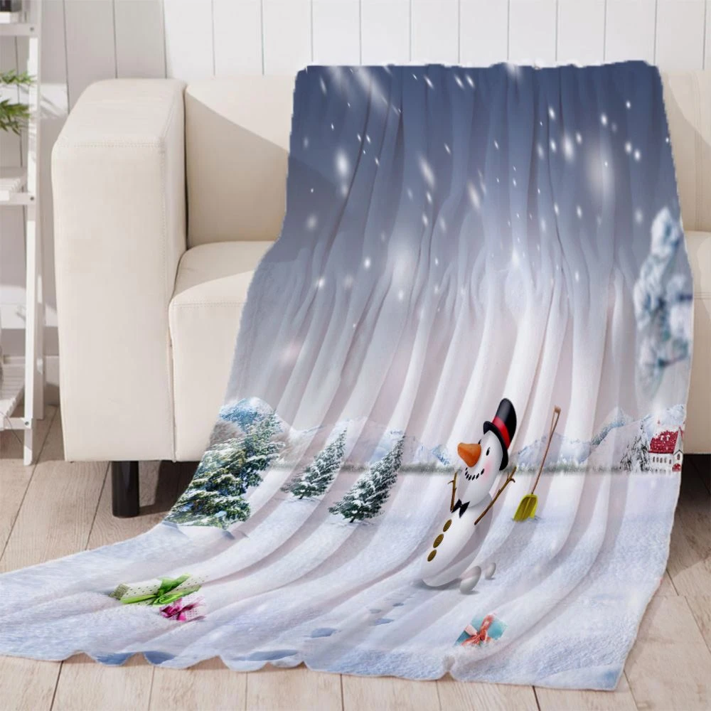 Marque Generique Impression Numérique Flanelle Couverture Lit Jet Jeter Snowman_1 130x... 3 Marque Generique Impression Numérique Flanelle Couverture Lit Jet Jeter Snowman_1 130x...