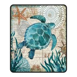 Marque Generique Beaux Animaux De Mer Tapis De Couverture Souple épaissir Peluche Coue...