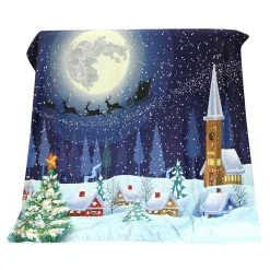 Marque Generique Couverture De Noël Double Molleton W / Xmas Impression Doux Chaud Can...