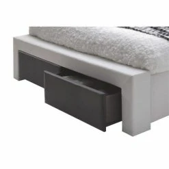 SANS MARQUE IMAGINA Lit Adulte Contemporain Simili Blanc Et Noir - Sommier Inclus ... -Talamo Magasin imagina lit adulte contemporain simili blanc et noir sommi 5745196 39504 1140x1140