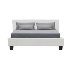 CSTORE KANSAS Lit Adulte 140 X 190 Cm - Simili Blanc - Sommier Inclus -Talamo Magasin kansas lit adulte 140 x 190 cm simili blanc sommier inclus 11037788 28832492 1140x1140