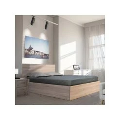 Marque Generique Lit Coffre En Hêtre Avec Tête De Lit Et Sommier à Latte Multiplis C... -Talamo Magasin l001mli3117007 0101 0750 p02
