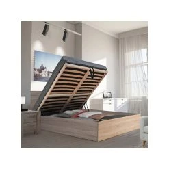 Marque Generique Lit Coffre En Hêtre Avec Tête De Lit Et Sommier à Latte Multiplis C... -Talamo Magasin l001mli3117007 0101 0750 p03