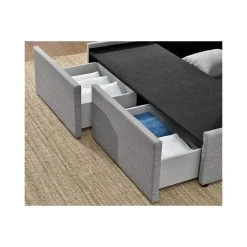 Fournier Decoration LAGERTHA LIT COFFRE LIN GRIS 160X200 CM 2 TIROIRS 6 Fournier Decoration LAGERTHA LIT COFFRE LIN GRIS 160X200 CM 2 TIROIRS -Talamo Magasin lagertha lit coffre lin 2 tiroirs 1