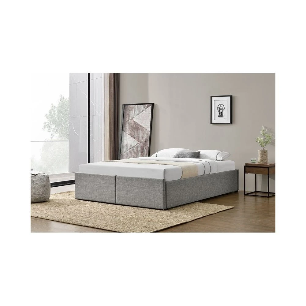 Fournier Decoration LAGERTHA LIT COFFRE LIN GRIS 160X200 CM 2 TIROIRS 5 Fournier Decoration LAGERTHA LIT COFFRE LIN GRIS 160X200 CM 2 TIROIRS – Image 3