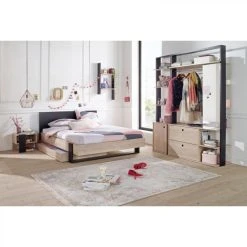 BUT Lit 140x190 Cm DUPLEX Imitation Châtaignier Et Noir -Talamo Magasin lit 140x 190 cm duplex imitation chataignier et noir 9163523 23921945 1140x1140