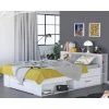 Dansmamaison Lit 140x190 Blanc + Rangements - KAMRA - L 150 X L 217 X H 76 Cm -Talamo Magasin lit 140x190 blanc rangements kamra l 150 x l 217 x h 76 cm 10346222 26744782 1140x1140