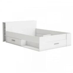 Dansmamaison Lit 140x190 Blanc + Rangements - KAMRA - L 150 X L 217 X H 76 Cm -Talamo Magasin lit 140x190 blanc rangements kamra l 150 x l 217 x h 76 cm 10346222 26744788 1140x1140