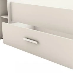 Dansmamaison Lit 140x190 Blanc + Rangements - KAMRA - L 150 X L 217 X H 76 Cm -Talamo Magasin lit 140x190 blanc rangements kamra l 150 x l 217 x h 76 cm 10346222 26744790 1140x1140