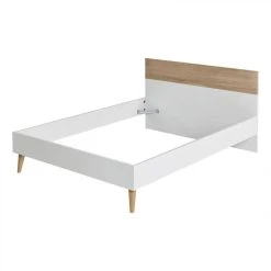 BUT Lit 140x190 Cm ALBORG Blanc Et Imitation Chêne -Talamo Magasin lit 140x190 cm alborg blanc et imitation chene 10156518 26131568 1140x1140