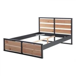 Time Lit 140x190 Cm ARTHUR Anthracite Et Pin Massif -Talamo Magasin lit 140x190 cm arthur anthracite et pin massif 10500582 27184046 1140x1140