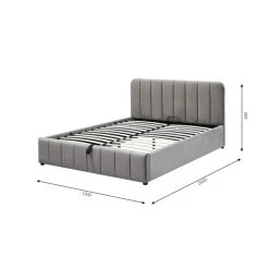 BUT Lit 140x190 Cm Avec Sommiers AVIA En Velours Gris -Talamo Magasin lit 140x190 cm avec sommiers avia en velours gris 14001594 38830720 1140x1140