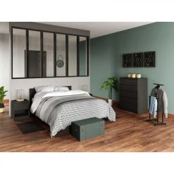 Talamo Magasin -Talamo Magasin lit 140x190 cm best lak 2 noir mat 9163685 23922647 1140x1140