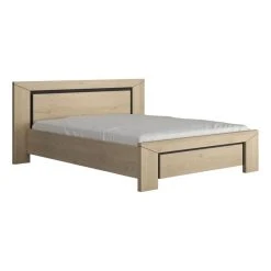 BUT Lit 140x190 Cm BRUGGES Imitation Châtaignier Naturel