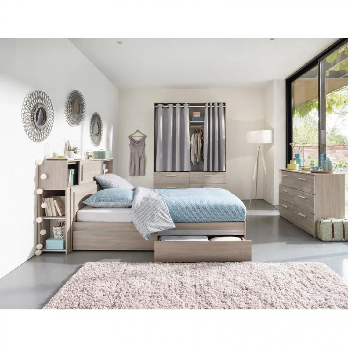 BUT Lit 140x190 Cm EKKO Imitation Chêne 7 BUT Lit 140x190 Cm EKKO Imitation Chêne – Image 5