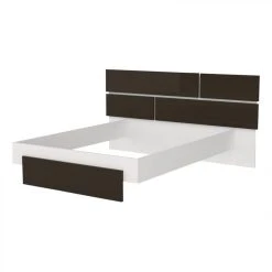 BUT Lit 140x190 Cm PRADO Gris Et Blanc Brillant -Talamo Magasin lit 140x190 cm prado gris et blanc brillant 9163611 23922327 1140x1140