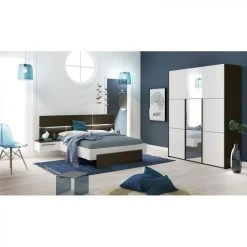 BUT Lit 140x190 Cm PRADO Gris Et Blanc Brillant -Talamo Magasin lit 140x190 cm prado gris et blanc brillant 9163611 23922329 1140x1140