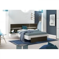 BUT Lit 140x190 Cm PRADO Gris Et Blanc Brillant -Talamo Magasin lit 140x190 cm prado gris et blanc brillant 9163611 23922331 1140x1140