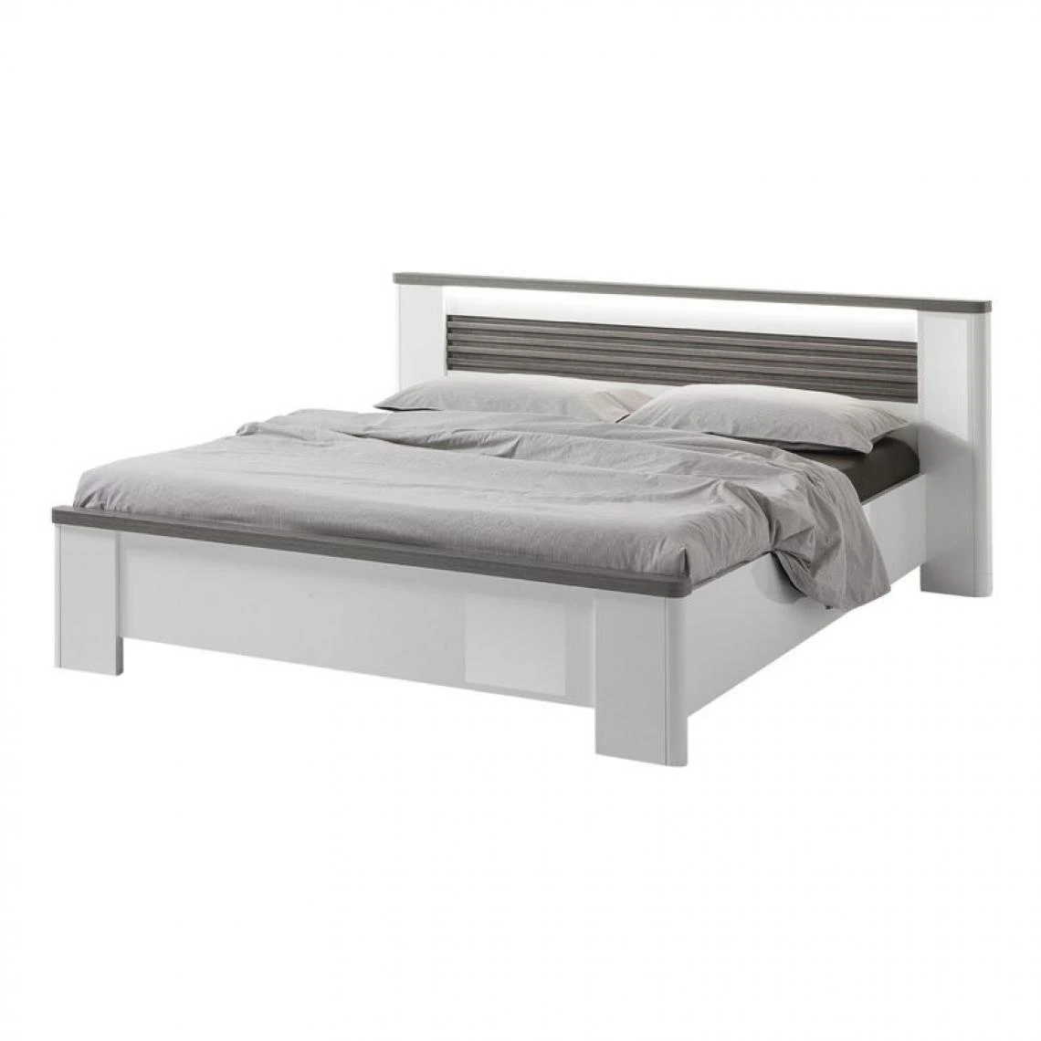 Modern Living Lit 140x190 Cm VERTIGO Blanc Et Imitation Chêne Gris 5 Modern Living Lit 140x190 Cm VERTIGO Blanc Et Imitation Chêne Gris – Image 3