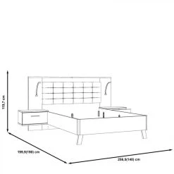 BUT Lit 140x190cm Chevets Intégrés RICCIANO Imitation Chêne Béton Gris -Talamo Magasin lit 140x190cm chevets integres ricciano imitation chene beton gris 9836428 25407356 1140x1140