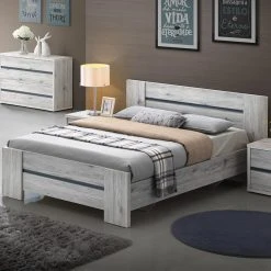 NOUVOMEUBLE Lit 140x200 Couleur Chêne Rustique EVINA -Talamo Magasin lit 140x200 couleur chene rustique evina 10578914 27493082 1140x1140