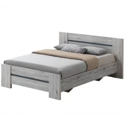 NOUVOMEUBLE Lit 140x200 Couleur Chêne Rustique EVINA -Talamo Magasin lit 140x200 couleur chene rustique evina 10578914 27493084 1140x1140