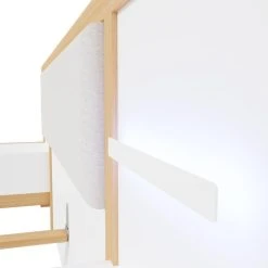 Linea Natura Lit 160x200 Cm Chevets Et LED Intégrés OMBRONE Blanc Et Imitation Ch... -Talamo Magasin lit 160x200 cm chevets et led integres ombrone blanc et imitation chene 13081308 35532138 1140x1140