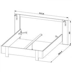 Time Lit 160x200 Cm DISTRICT Imitation Chêne Et Noir -Talamo Magasin lit 160x200 cm district imitation chene et noir 10156094 26130190 1140x1140