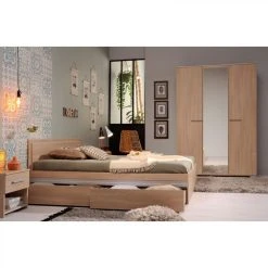 BUT Lit 160x200 Cm EKKO Imitation Chêne -Talamo Magasin lit 160x200 cm ekko imitation chene 9836506 25407674 1140x1140