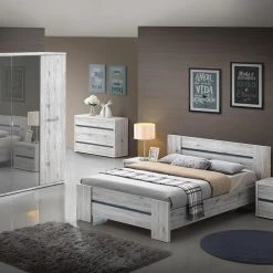 NOUVOMEUBLE Lit 160x200 Couleur Chêne Rustique EVINA 9 NOUVOMEUBLE Lit 160x200 Couleur Chêne Rustique EVINA -Talamo Magasin lit 160x200 couleur chene rustique evina 10579708 27496420 1140x1140