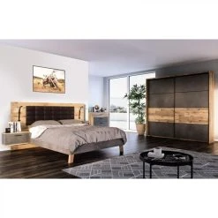 BUT Lit 160x200cm Chevets Intégrés RICCIANO Imitation Chêne Béton Gris -Talamo Magasin lit 160x200cm chevets integres ricciano imitation chene beton gris 9163563 23922125 1140x1140