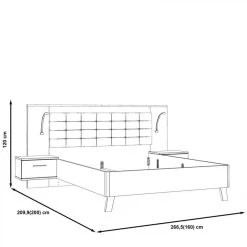 BUT Lit 160x200cm Chevets Intégrés RICCIANO Imitation Chêne Béton Gris -Talamo Magasin lit 160x200cm chevets integres ricciano imitation chene beton gris 9163563 23922131 1140x1140