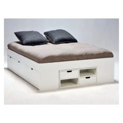 Le Quai Des Affaires Lit Double JAZZ 140x190 7 Tiroirs + 2 Chevets / Blanc 10 Le Quai Des Affaires Lit Double JAZZ 140x190 7 Tiroirs + 2 Chevets / Blanc -Talamo Magasin lit 187380