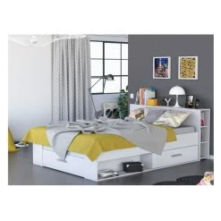 Demeyere Lit 2 Places 140x190cm POLLY Blanc -Talamo Magasin lit 189496 1