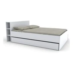 Le Quai Des Affaires Lit RIGA 140x190cm + Tête De Lit + 2 Tiroirs / Blanc 9 Le Quai Des Affaires Lit RIGA 140x190cm + Tête De Lit + 2 Tiroirs / Blanc -Talamo Magasin lit 370713