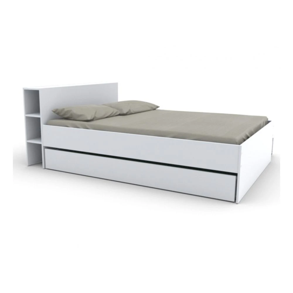 Le Quai Des Affaires Lit RIGA 140x190cm + Tête De Lit + 2 Tiroirs / Blanc 6 Le Quai Des Affaires Lit RIGA 140x190cm + Tête De Lit + 2 Tiroirs / Blanc – Image 4