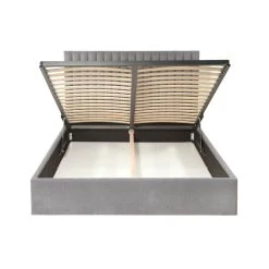 Vente-unique Lit Coffre Avec Tête De Lit Coutures Verticales SARAH - 160x200cm - T... -Talamo Magasin lit 383571