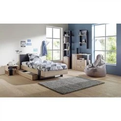 BUT Lit 90x190 Cm DUPLEX Imitation Châtaignier Et Noir -Talamo Magasin lit 90 x 190 cm duplex imitation chataignier et noir 9163515 23921901 1140x1140