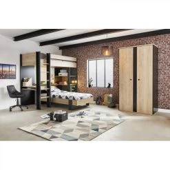 BUT Lit 90x190 Cm DUPLEX Imitation Châtaignier Et Noir -Talamo Magasin lit 90 x 190 cm duplex imitation chataignier et noir 9163515 23921907 1140x1140