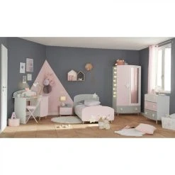 BUT Lit 90x190 Cm ETOILES 2 Gris, Rose Et Blanc -Talamo Magasin lit 90 x 190 cm etoiles 2 gris rose et blanc 11355196 29665060 1140x1140